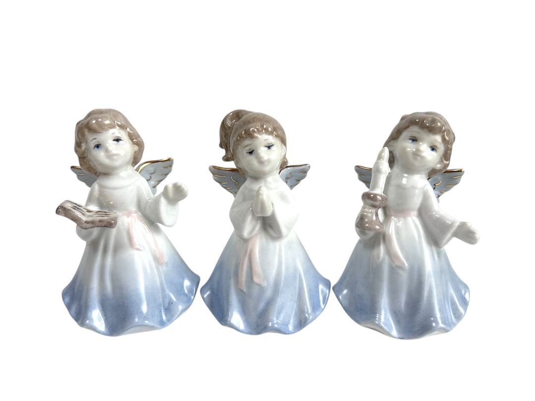 天使の置物 3体セット 陶器製