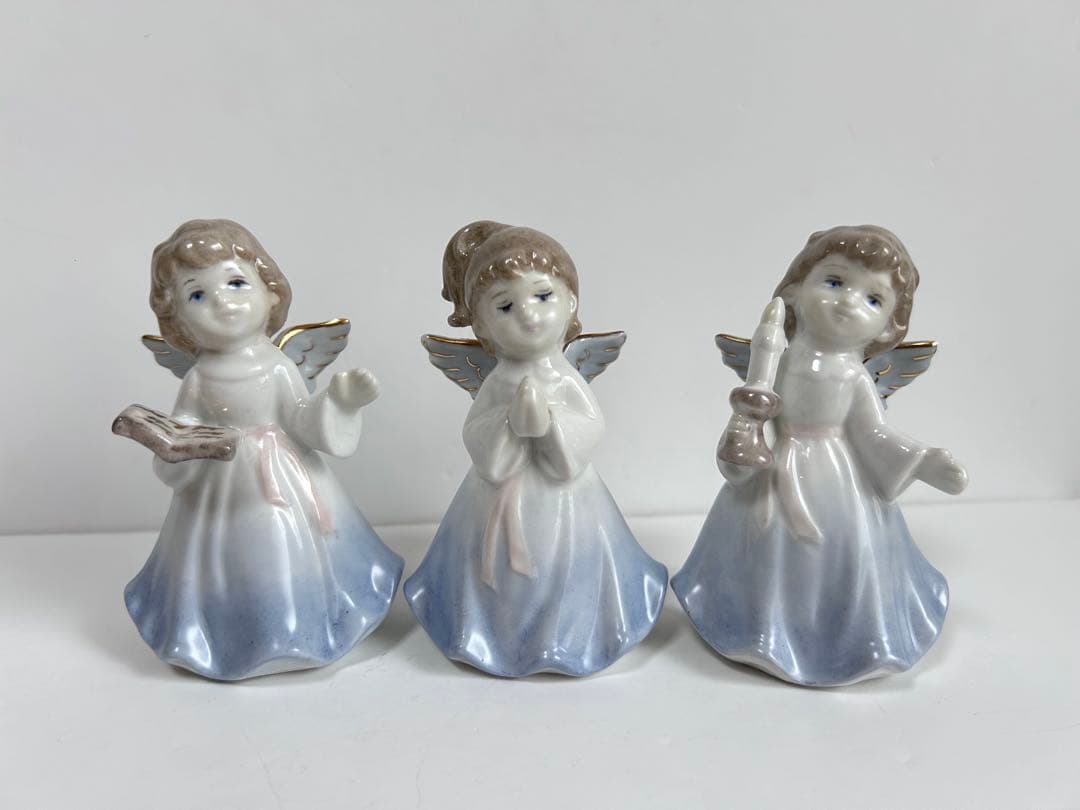 天使の置物 3体セット 陶器製