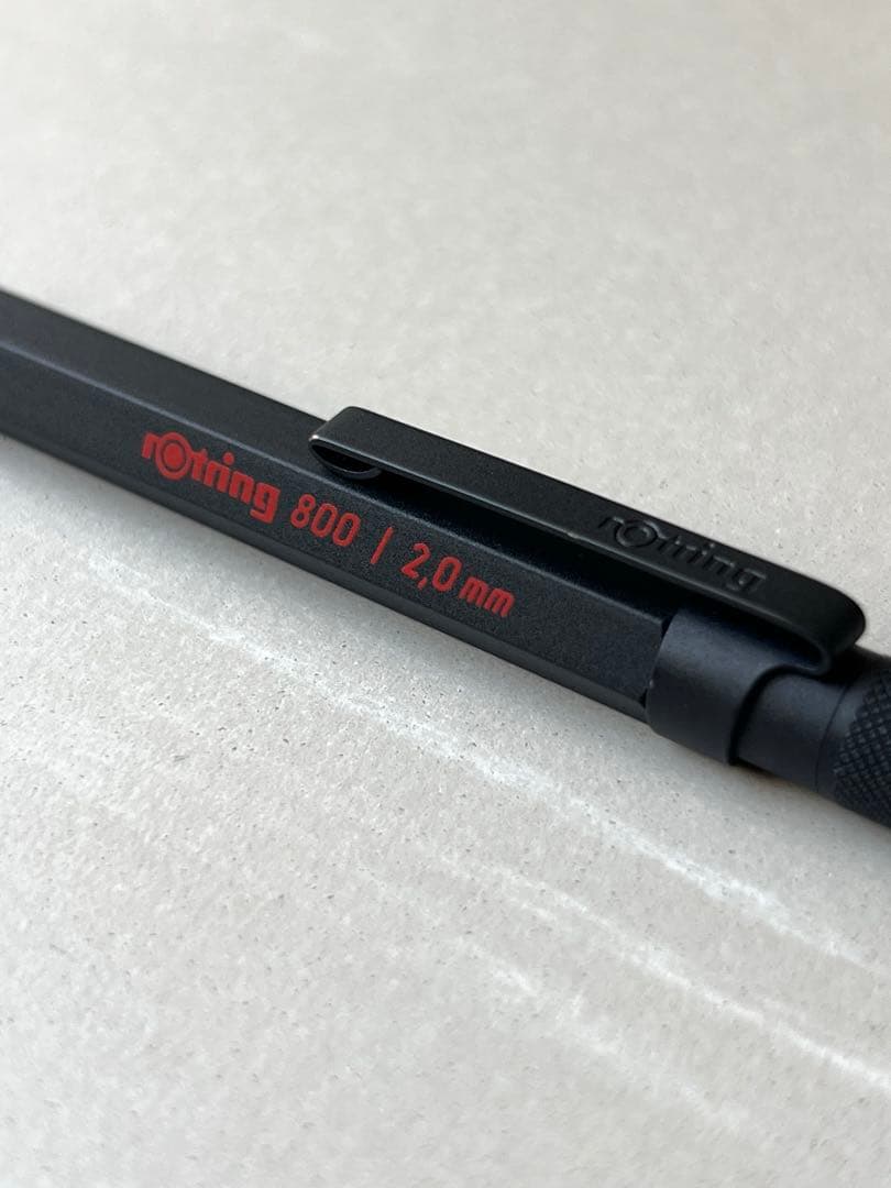 〈廃番品〉rotring 800 芯ホルダー2.0mm クラッチノック式 黒+芯