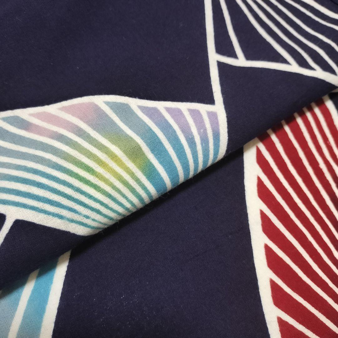 【浴衣】抽象模様　藍染 注染　紺 ネイビー　S　アンティーク ＋半幅帯セット