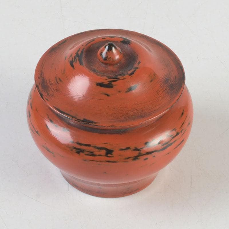 茶道具　青紫園造　根来塗　正倉院御物薬壷形　茶入　共箱　V　9741