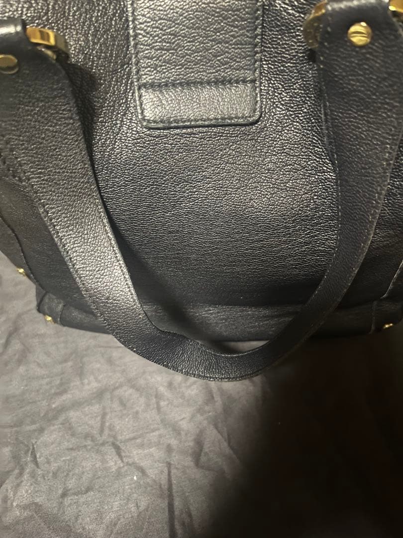 BVLGARI ブラックレザー ハンドバッグ