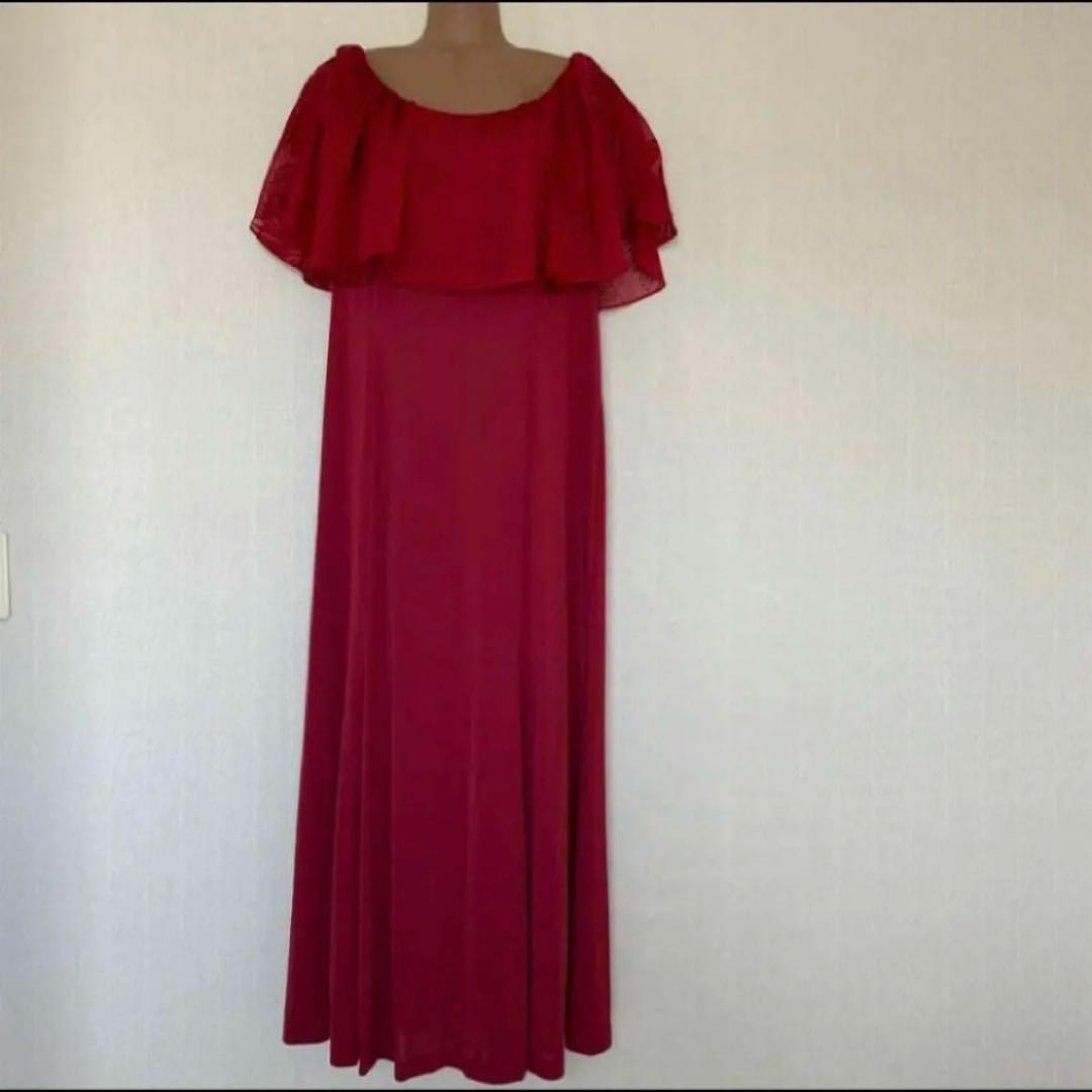 3L相当　レフア　ハワイアンドレス　ロングドレス　hula 赤　Hawaii