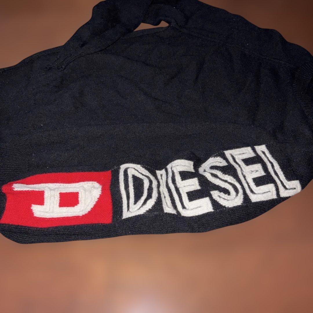 Diesel ディーゼル　袖　ルーズフィット　セーター　ロゴ刺繍　セーター　黒