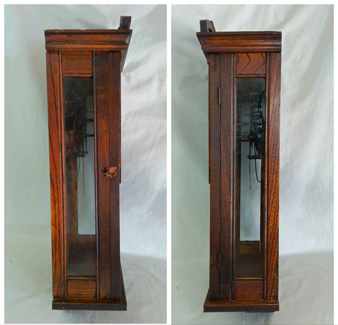 IDEAL　木製掛時計　ゼンマイ式振り子時計　レトロ　小栗時計製造所　骨董