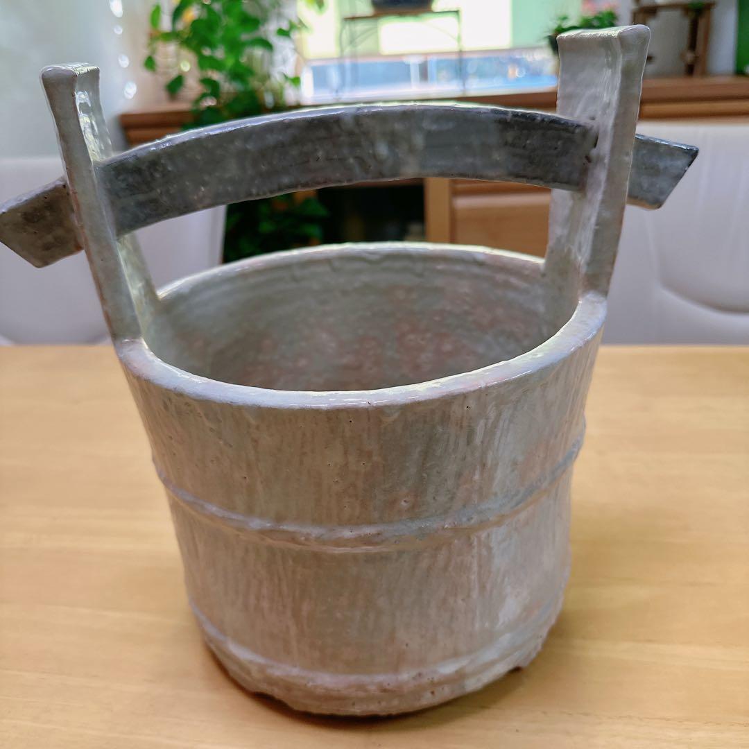 正規品 萩焼 姫焼 栄泉 骨董品 お宝 焼物 壺 花瓶 花びん 置物 桶 オケ