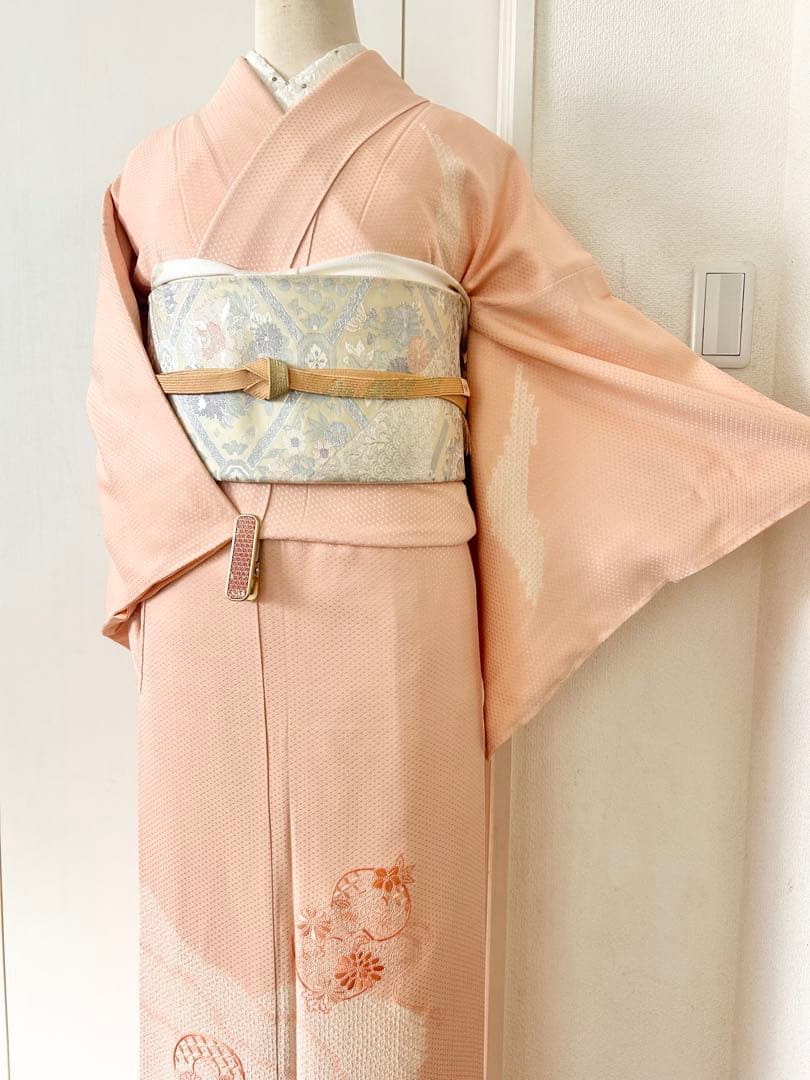 美品　一部しつけ糸付き　総刺繍　正絹訪問着　フルセット4点　入学式　七五三