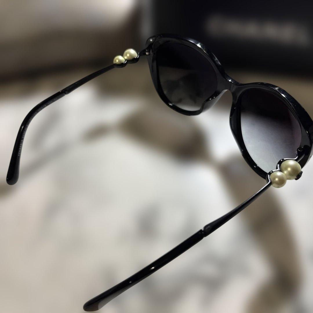 【外箱 ケースつき】CHANEL サングラス パールサングラス ブラック