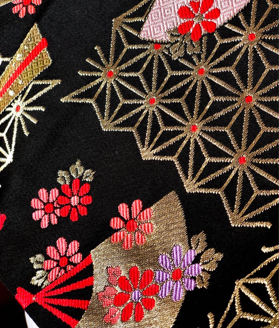 【正絹】 七五三　7歳　絵羽　紫　着物　四つ身　作り帯　セット　女の子