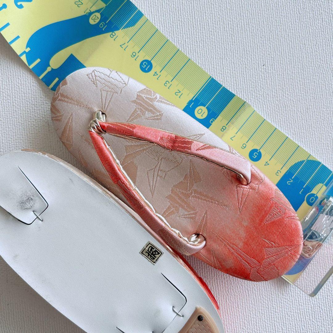 フルセット　七五三７歳女の子　赤地蝶桜　緑地袋帯　源氏車　簡単半衿　7105