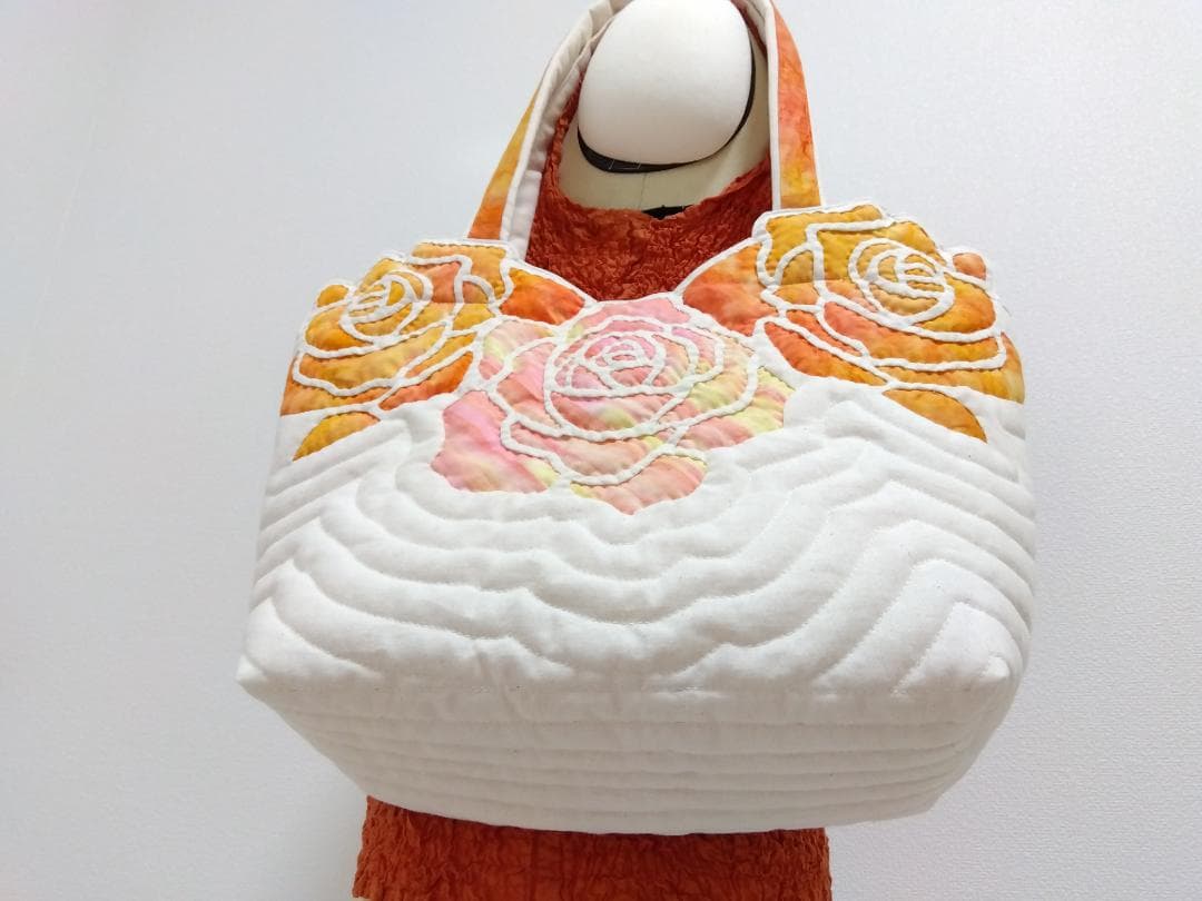 ハワイアンキルト　ハンドメイド　ロケトートバッグ