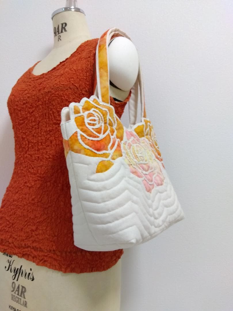 ハワイアンキルト　ハンドメイド　ロケトートバッグ