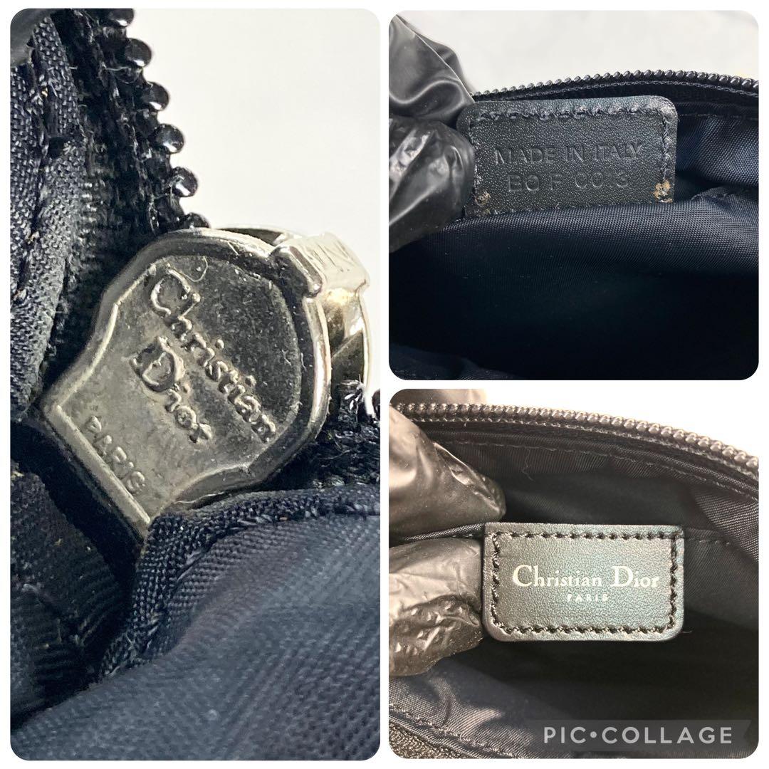 極美品 クリスチャンディオール アクセサリーポーチ トロッター ネイビー 肩掛け