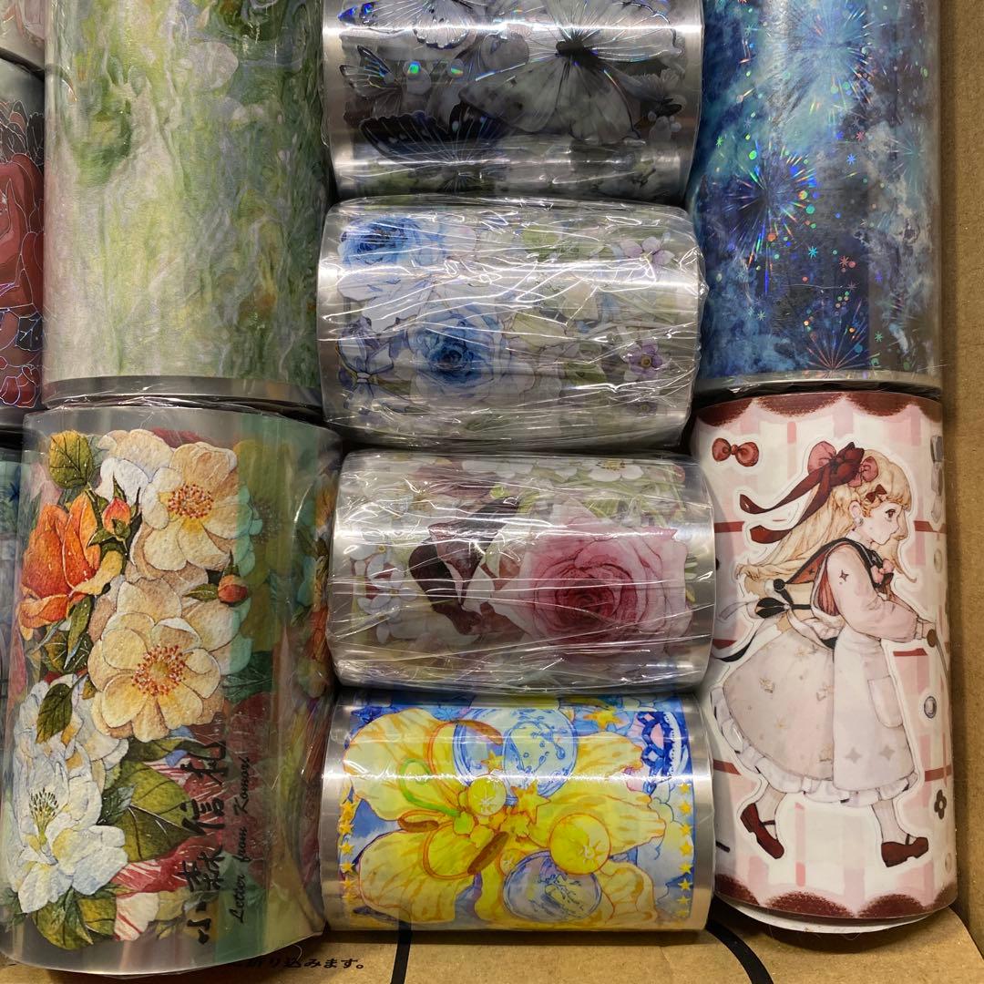 【セール❹】15本巻セット貝殻光PETマスキングテープ　人物/動物/お花/装飾系