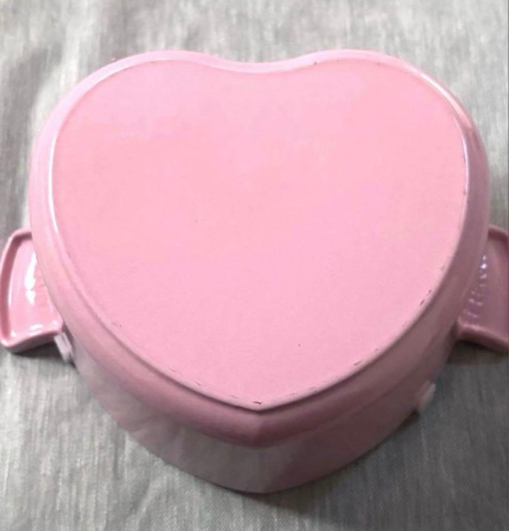 【未使用に近い】ル・クルーゼ　ココット　ダムール　ハート型鍋　両手鍋　ピンク