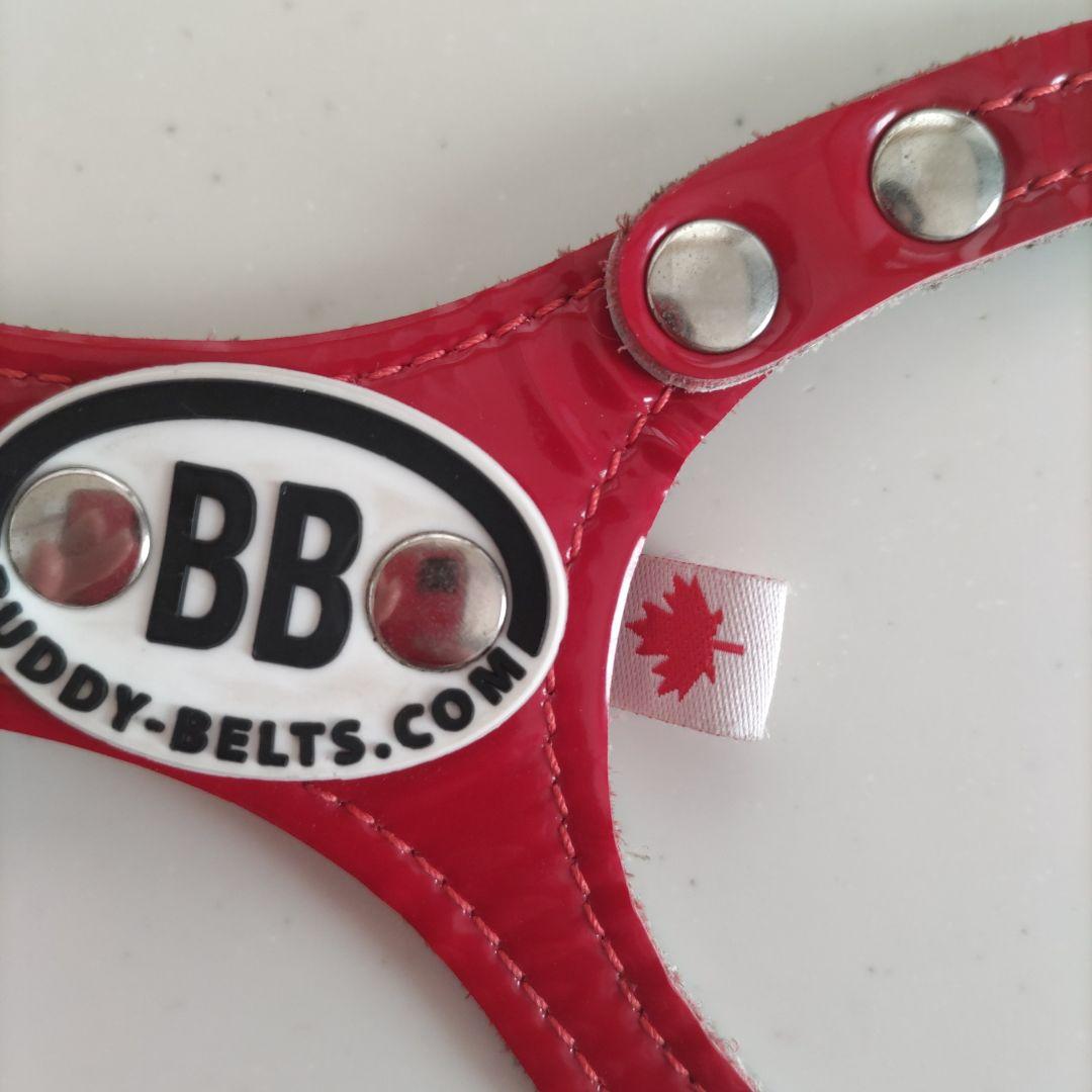 バディ－ベルト ハ－ネスBBベルト ６号エナメルレッド！ スワロフスキー付き