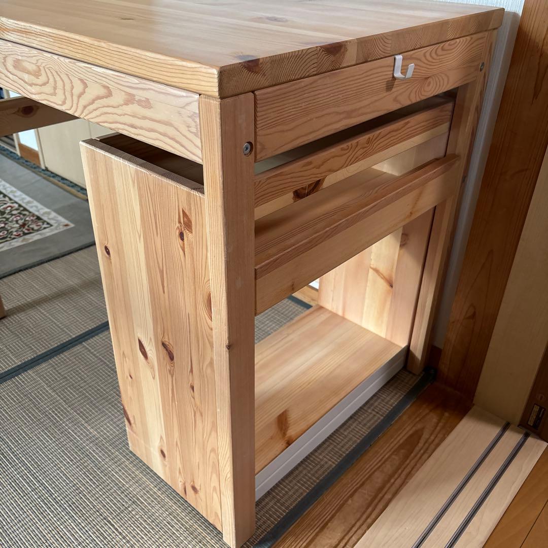 無印良品 パイン材デスク デスクワゴンセット1