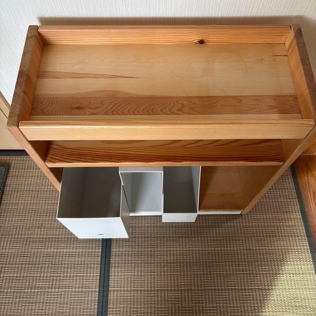 無印良品 パイン材デスク デスクワゴンセット1