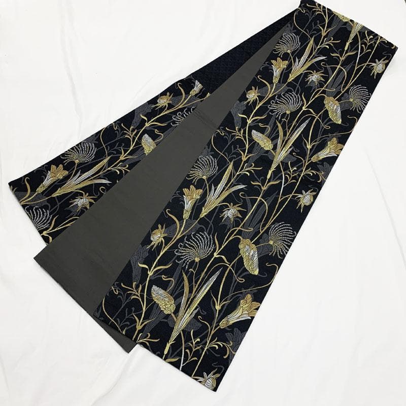 508my75◇モダン アート 植物文 六通 袋帯◇美品