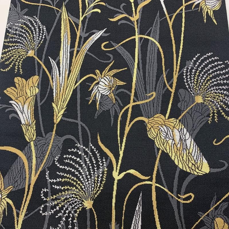 508my75◇モダン アート 植物文 六通 袋帯◇美品