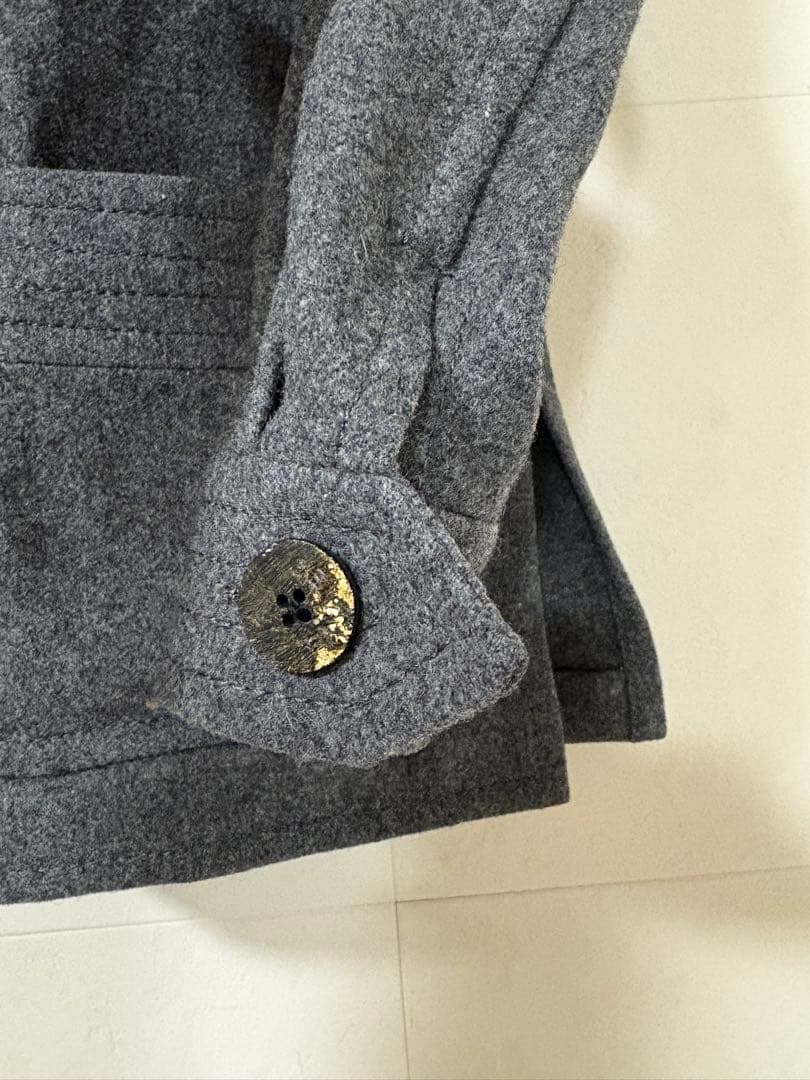 【希少】ヴィンテージCÉLINE ショート丈コート/ウール/グレー