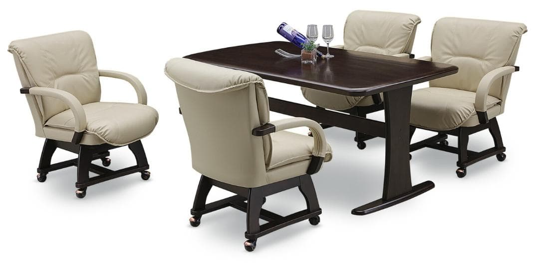 SK DCMD 8脚　回転式ダイニングチェア　アームチェア　ナチュラルDブラウン