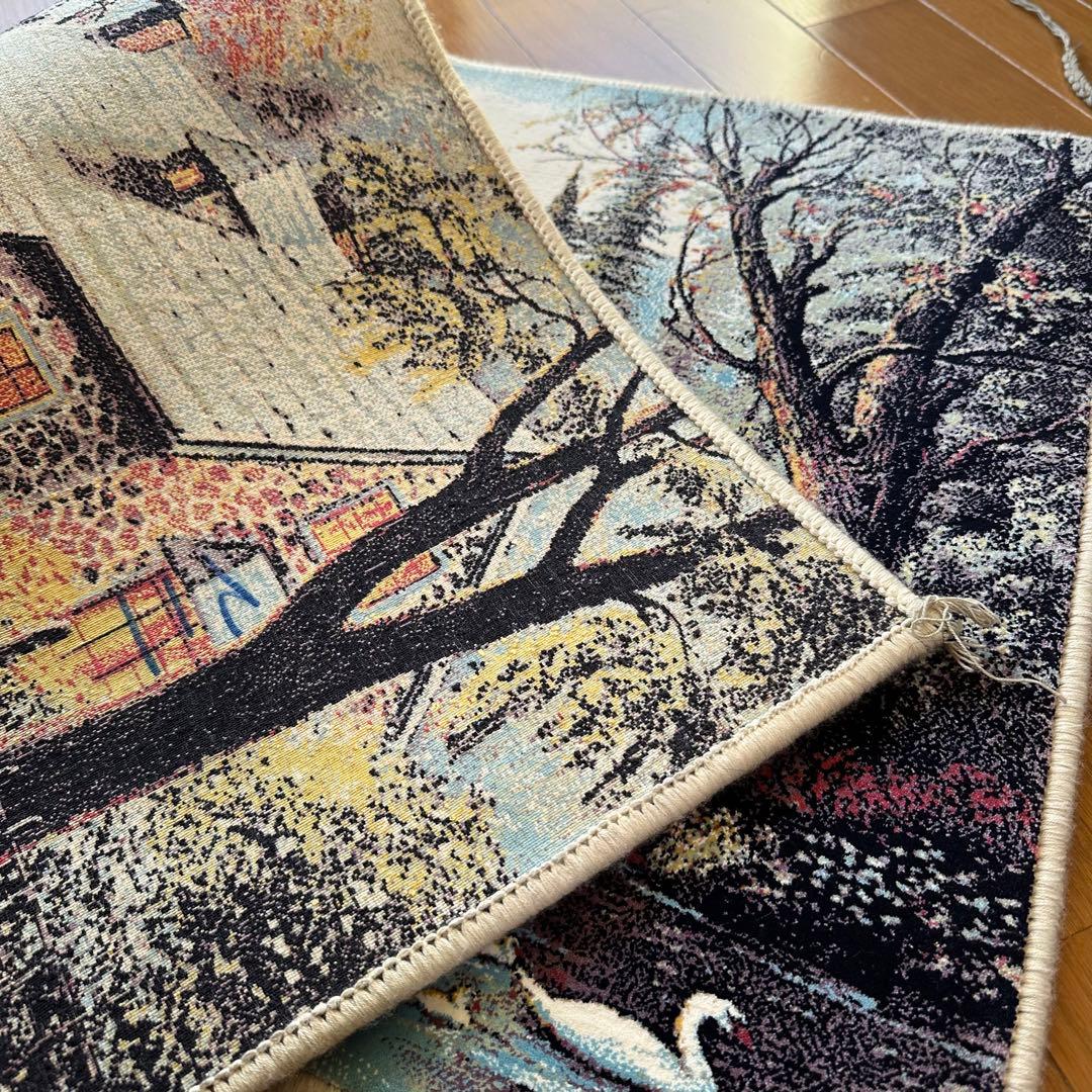 【新品未使用】絵画風絨毯　カーペット　玄関用　風景　玄関　廊下　絵画　イラン