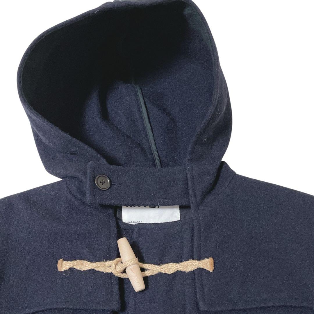 MHL. ロングダッフルコート ウール トグル M ネイビー　通勤　通学