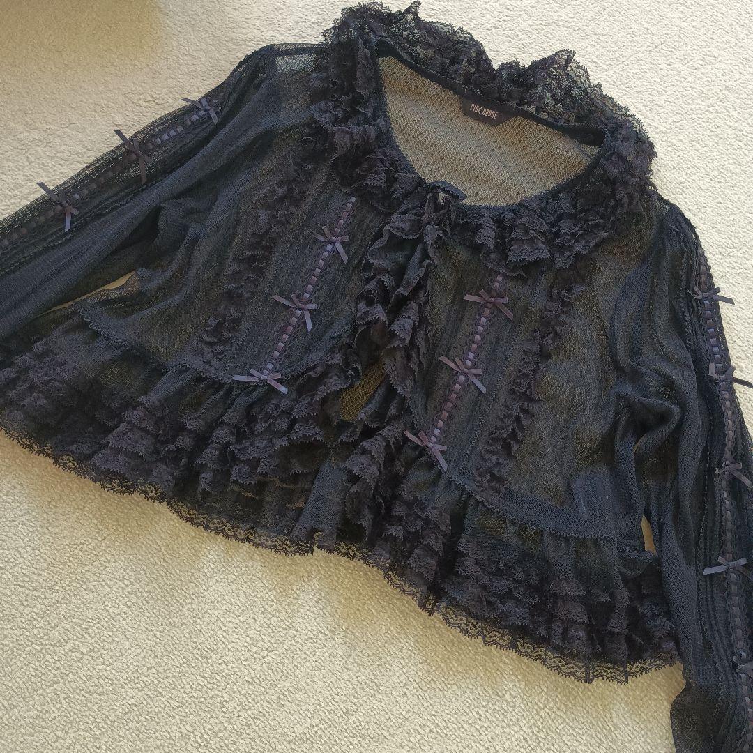 PINKHOUSE ドット チュール フリフリ ブラウス