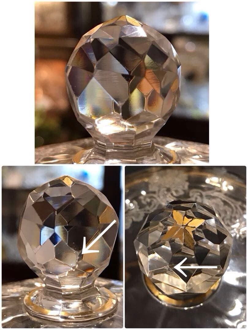 極稀少サンルイSt Louis★クレオCleoクリスタルシュガーボウル★金彩装飾