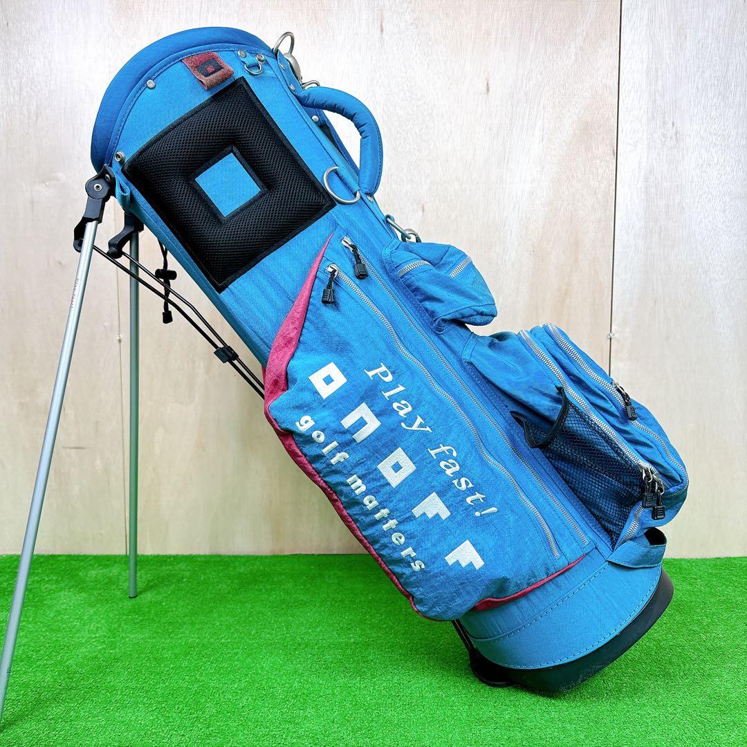 【良品】 ONOFF スタンド式 キャディバッグ 軽量 9.0型 水色