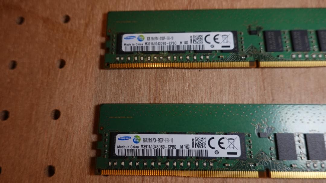 Samsung製8GB DDR4-2133 メモリ 2枚セット 16GB