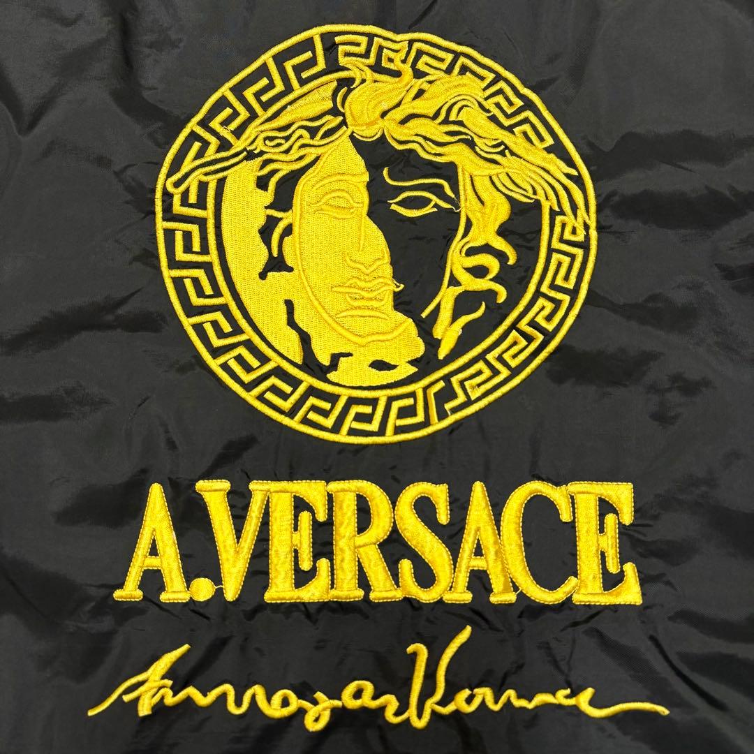 A.VERSACE ナイロンジャケット コーチジャケット メデューサ刺繍 黒XL
