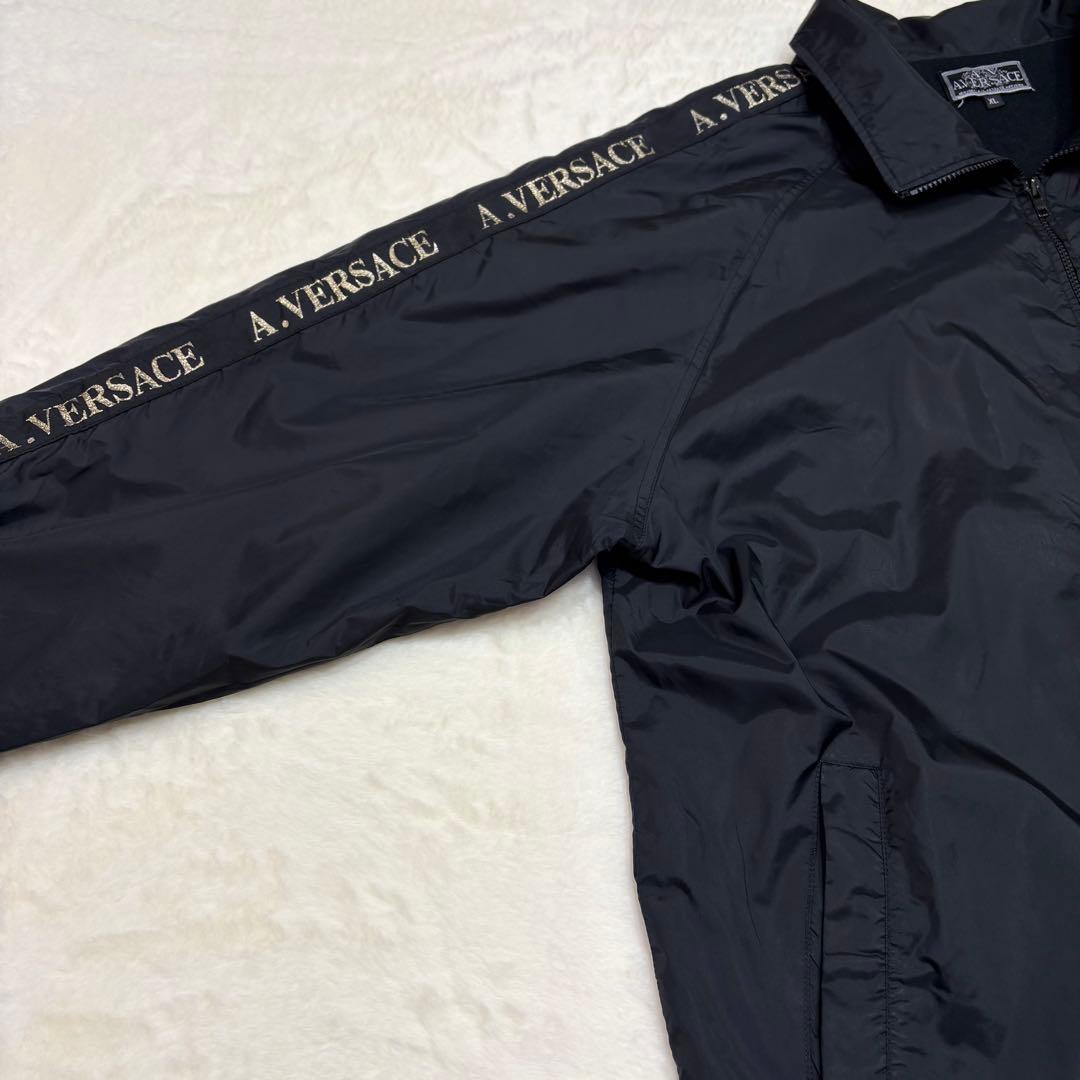 A.VERSACE ナイロンジャケット コーチジャケット メデューサ刺繍 黒XL