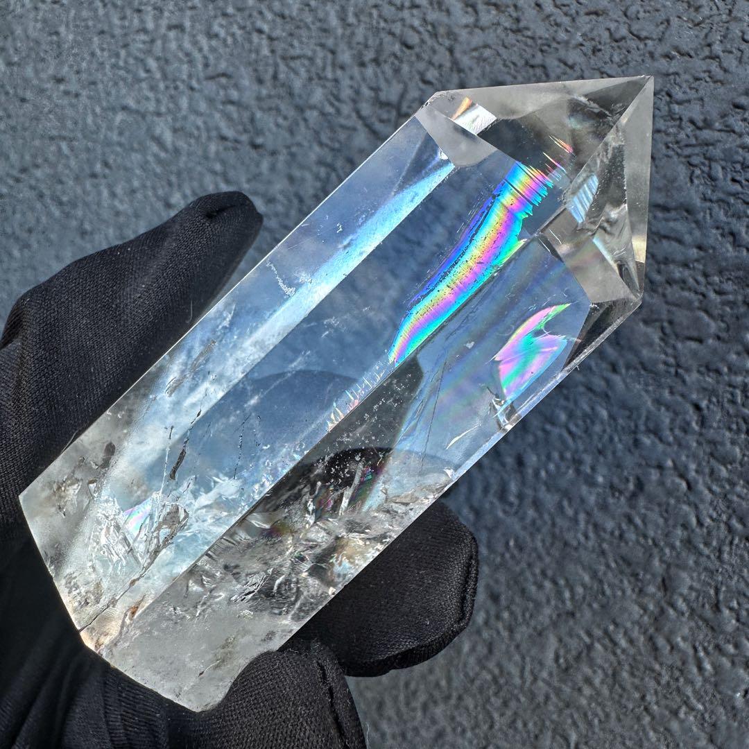 高透明度❗️レインボー☆ヒマラヤ ブルーエンジェルラダークォーツ六角柱A1156