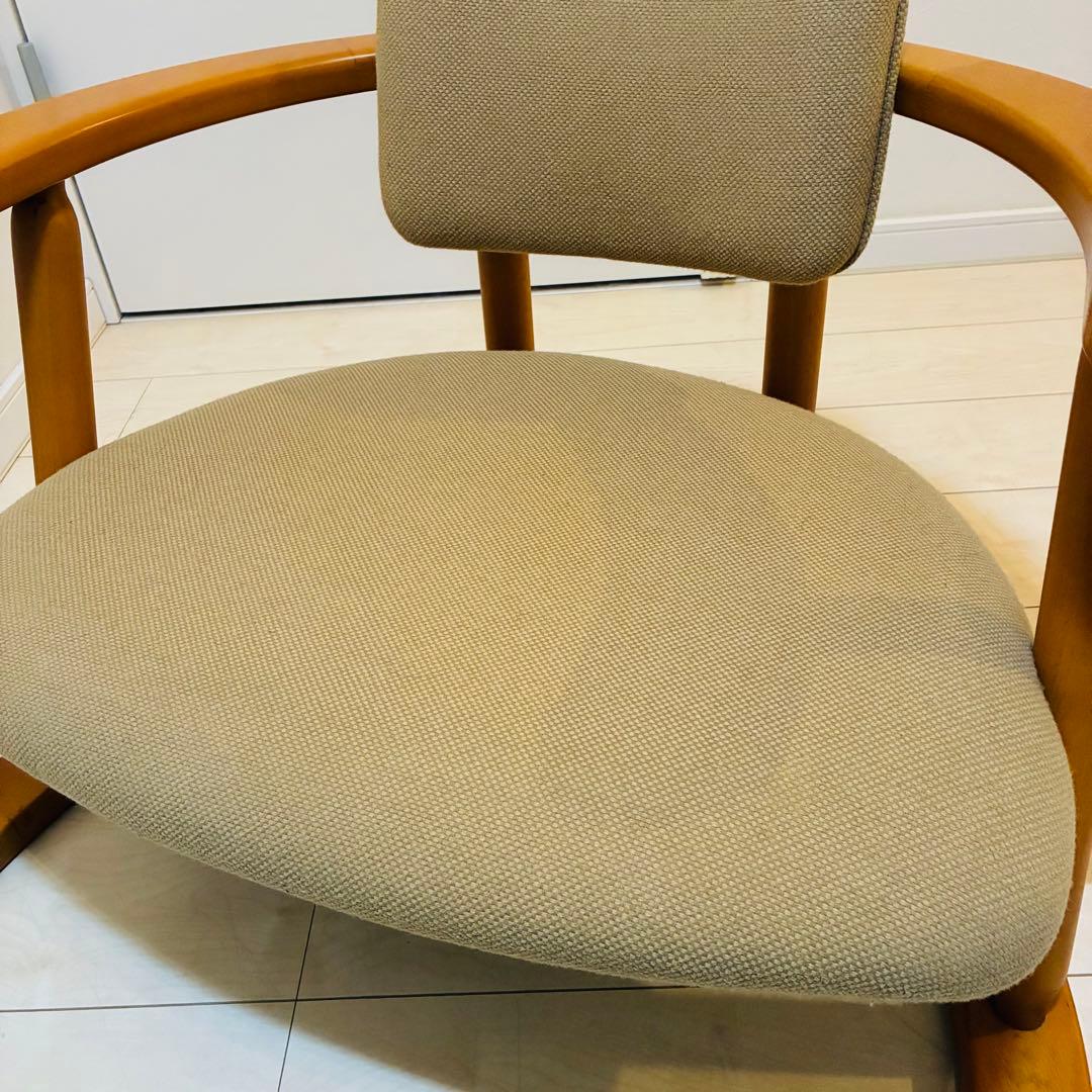 【状態良好】福竹産業 無限工房 かに座椅子 天然木 低座椅子 介護椅子