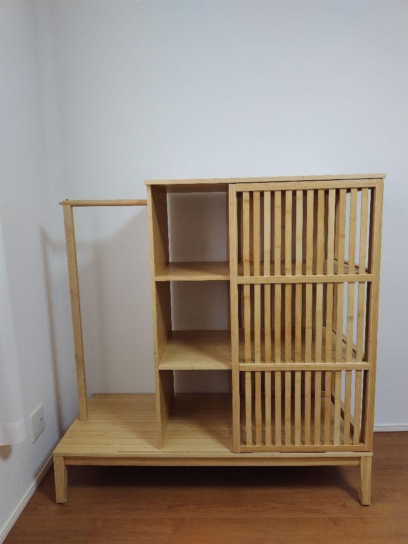 【極美品】IKEA NORDKISA オープンワードローブ 引き戸付き