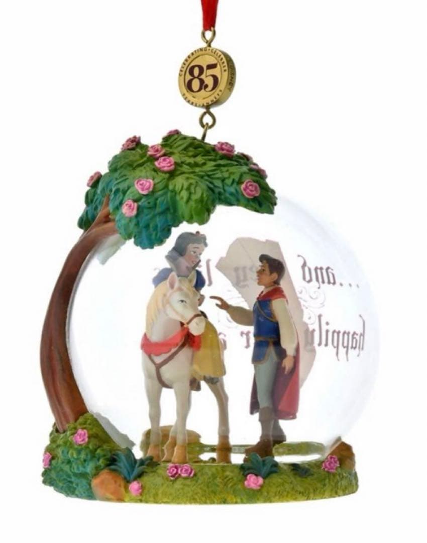 ＜ディズニー＞【シンデレラ（オルゴール付）、白雪姫＆王子】オーナメント2点セット