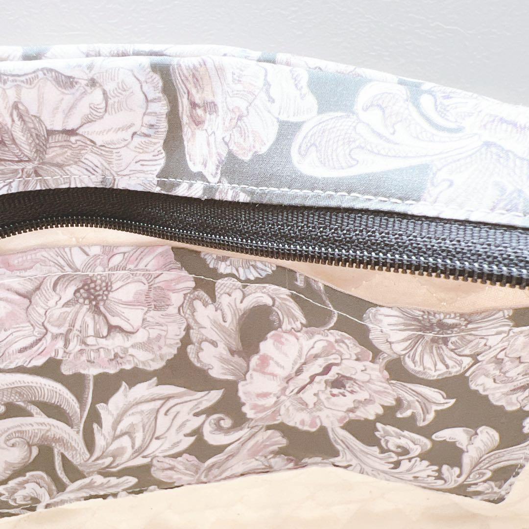 のりページ☆リバティアレキサンダーマーブルグレーブルームバッグ