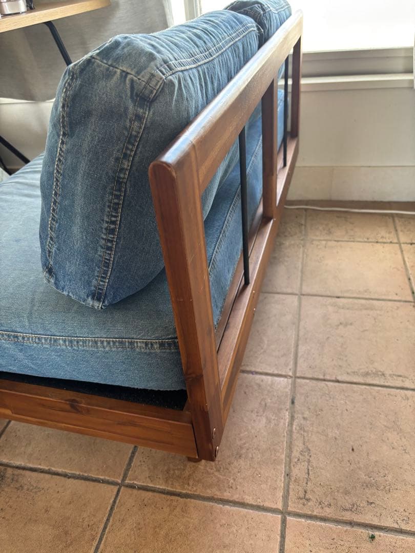 SWELLA(スウェラ)　ベンチバックレスト W1200 デニム 2人掛けソファ