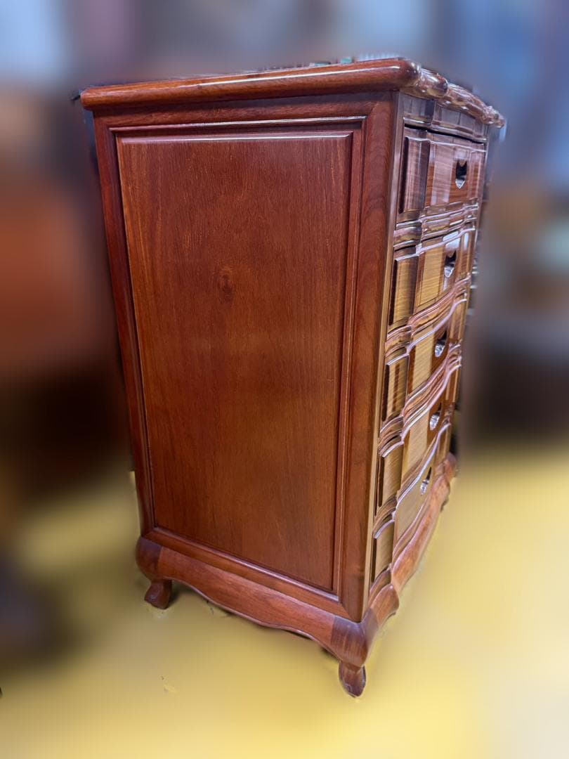 英国クラシック様式 5段チェスト 花梨材 猫脚