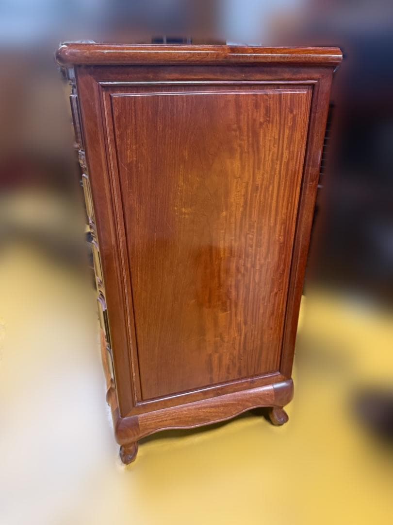 英国クラシック様式 5段チェスト 花梨材 猫脚