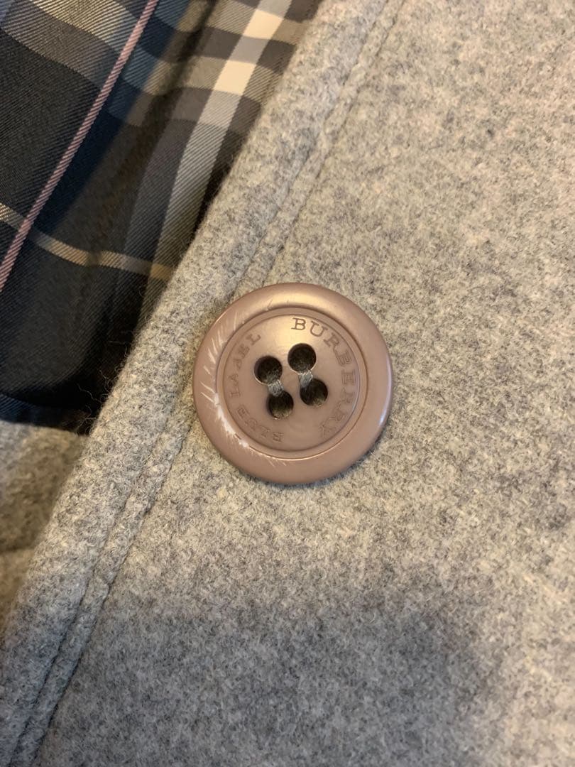 バーバリーブルーレーベル アンゴラ混 ロングコート 40 グレー