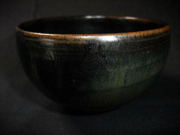 黒薩摩 慶田窯 銘「きりしま」寸尾作 抹茶碗 時代物 茶道具 骨董