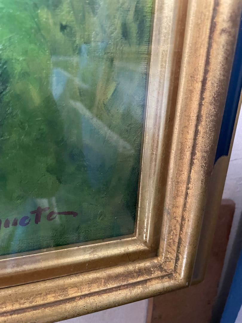 風景画 油彩画 金色フレーム