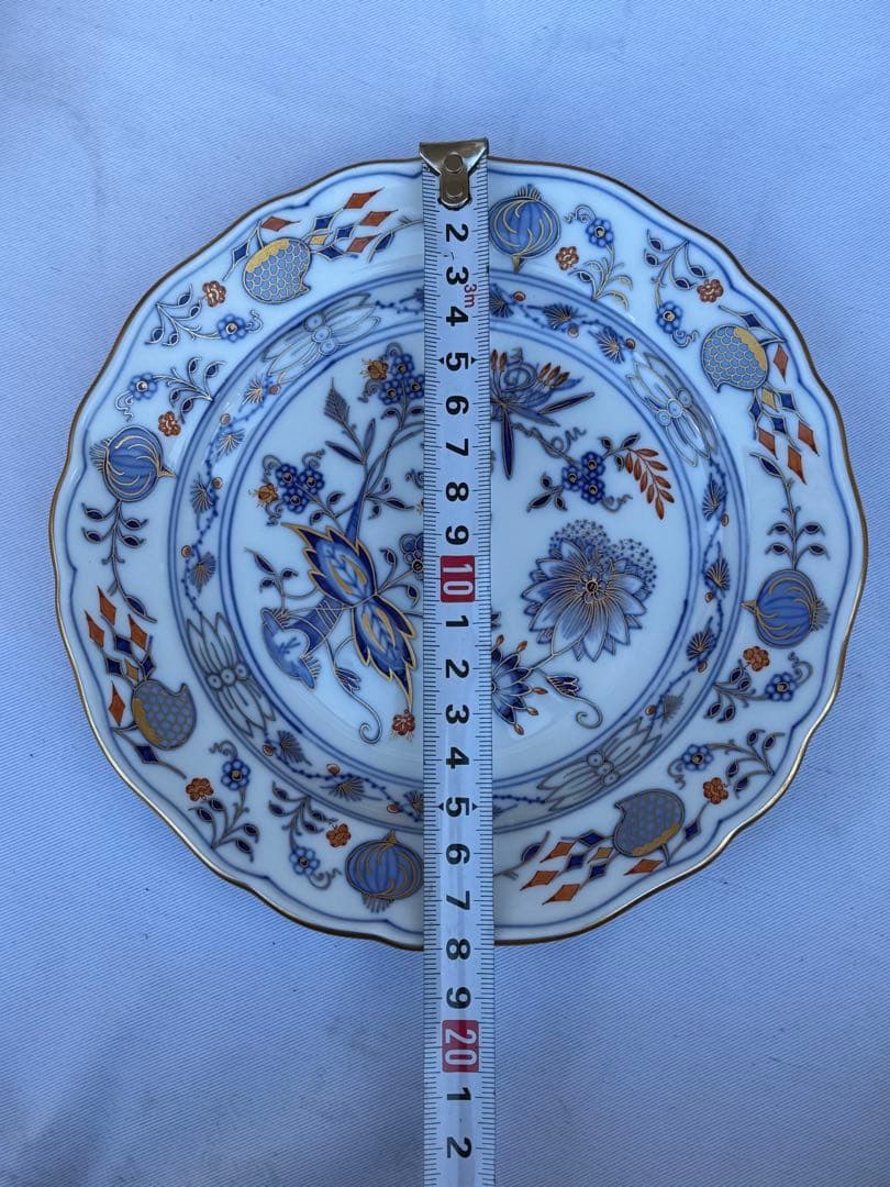 未使用 最高峰 Meissen マイセン 朱金オニオン プレート 6枚　18cm