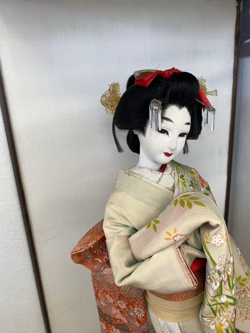 『手渡し限定』日本人形 ガラスケース付き　昭和レトロ