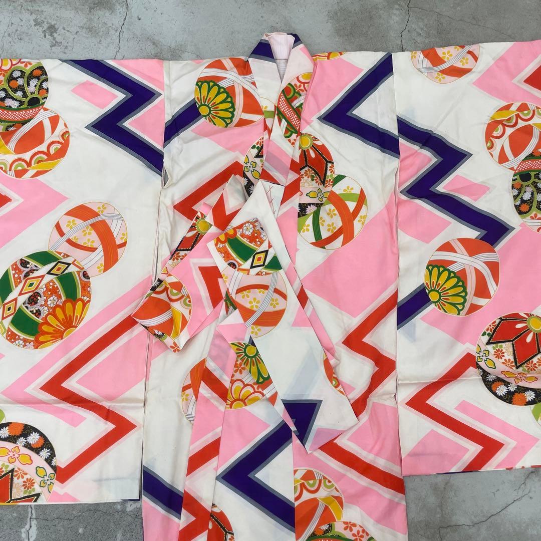 七五三　3歳女の子　アンティーク着物【K3-12】