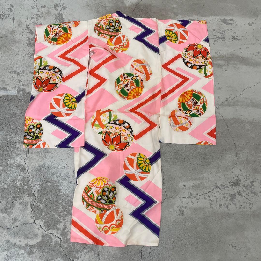 七五三　3歳女の子　アンティーク着物【K3-12】