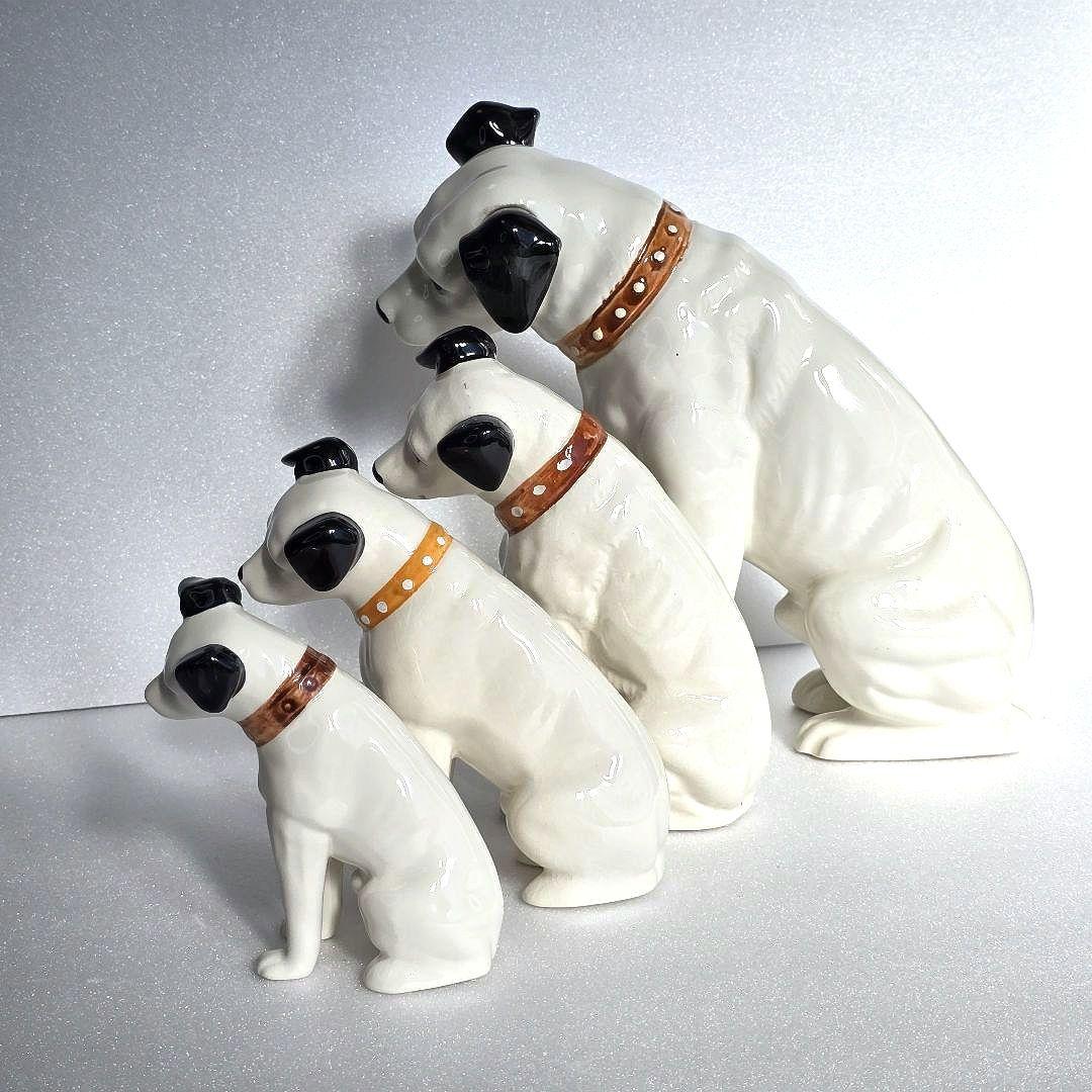 Victor ビクター ニッパー 犬 置物 4体セット 23〜11㎝ 昭和レトロ